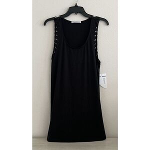Fortune Swimwear Women’s Size S Sample ￼Black Dory Armhole Detail Tank Dress $80